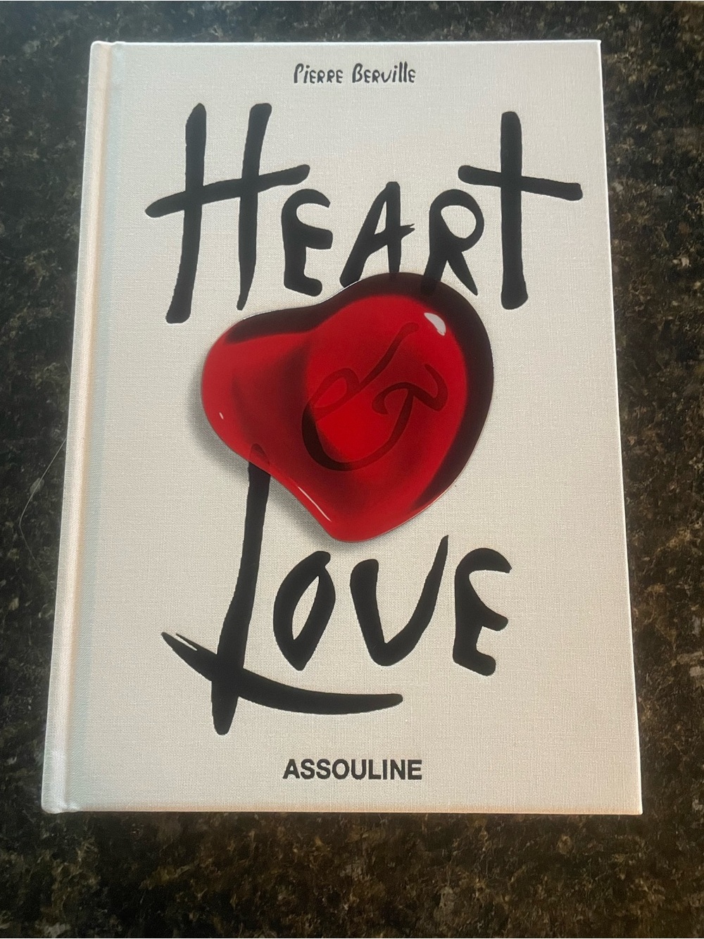 Assouline White Hardcover Coffee Table Book with Red Heart Accent